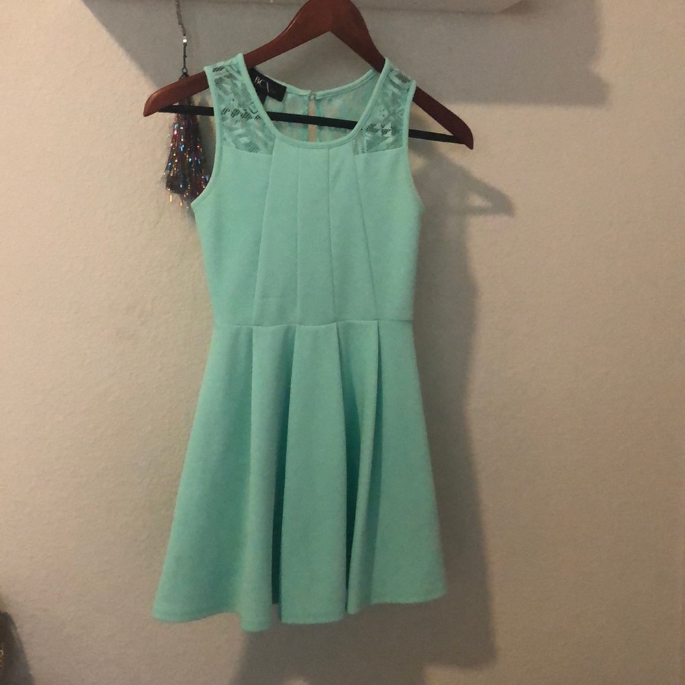Mint green lace dress